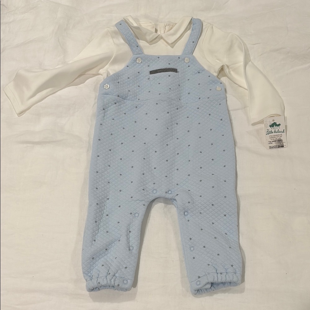 Mayoral Light Blue Dotted Overalls